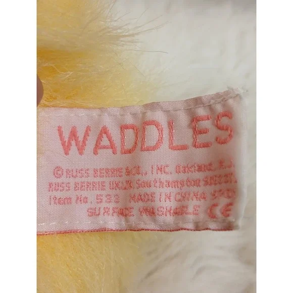 Russ Waddles Duck Chick Plush Yellow 5 Inch Stuffed Animal Toy Fuzzy - Picture 8 of 9